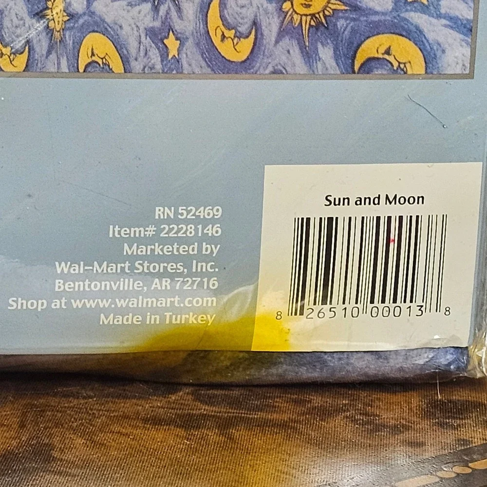 Vintage Jubilee Celestial Sun Moon Flannel Sheet Set Full Cotton‎ Y2K NOS Whimsy